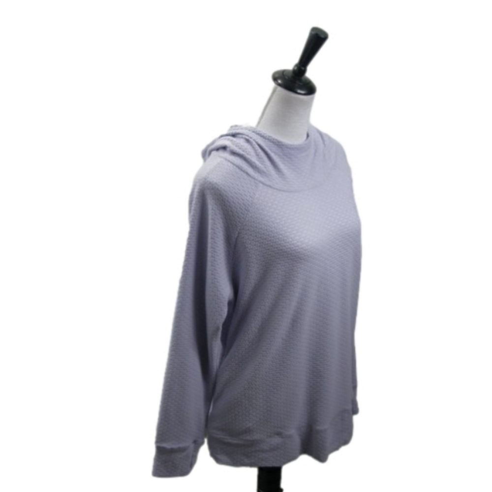 MTA Sport Lilac Textured Mock Neck Hoodie Size Medium - Picture 5 of 5